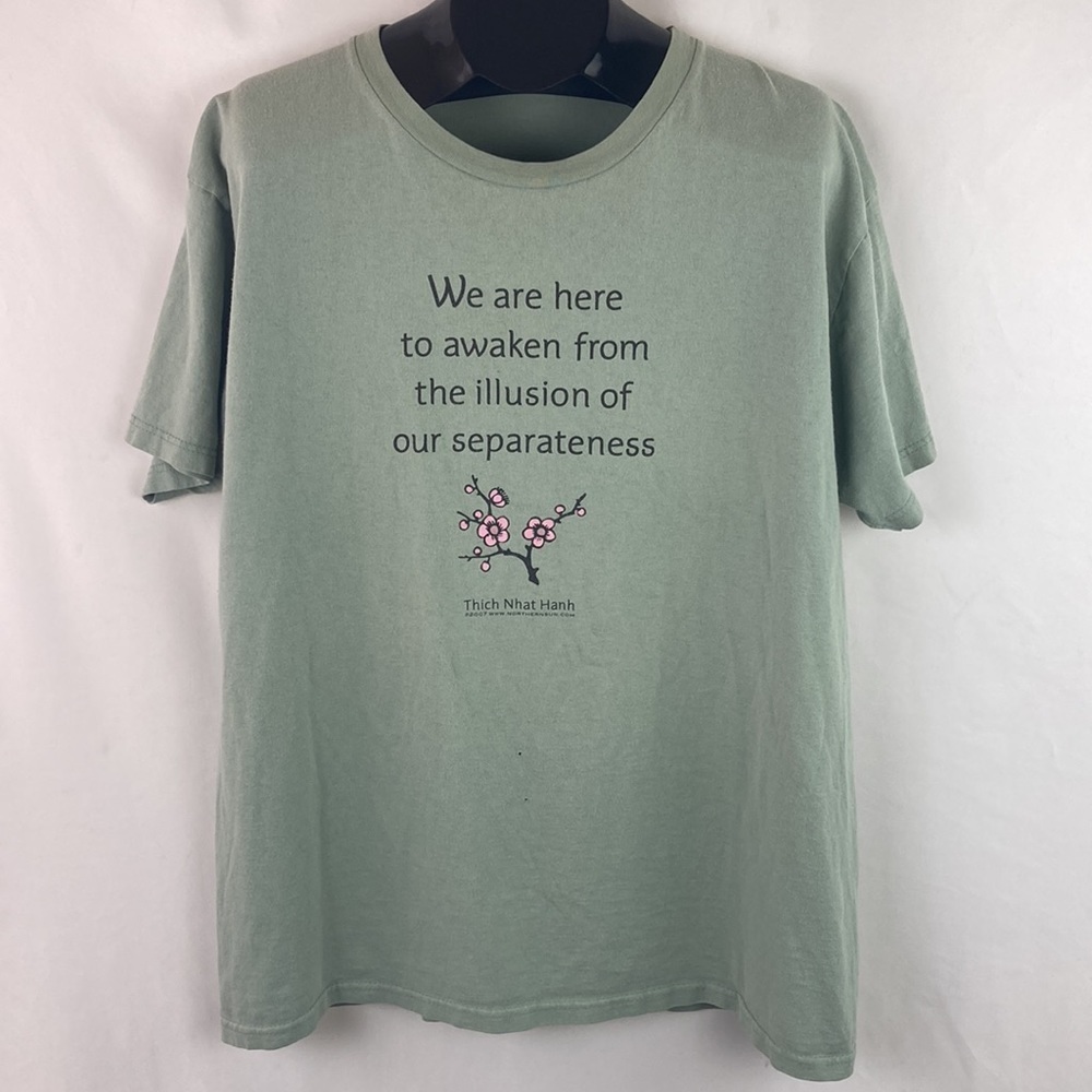 “WE Are Here to Awaken from the Illusion of Separateness” Distressed T-Shirt - Picture 7 of 8